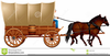 Covered Wagon Cowboy Clipart Image