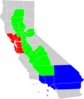 California Geographical Region County Map Clip Art