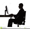 Man Sitting At Computer Clipart Image
