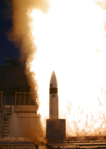 A Standard Missile-3 (sm-3) Is Launched From The Aegis Cruiser Uss Lake Erie (cg 70) As Part Of The Missile Defense Agency Image