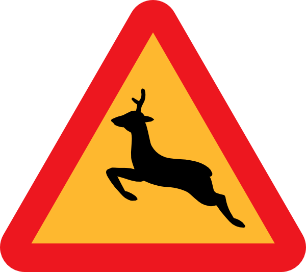 Warning Road Signs. Warning Deer Road Sign clip