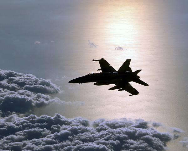 f 18 hornet sunset. An F/a-18 Hornet From Strike