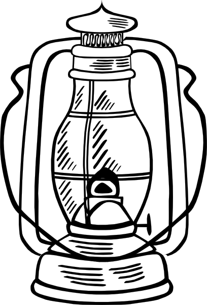 clipart black and white lamp - photo #37