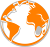 Orange  Grey Globe  Clip Art