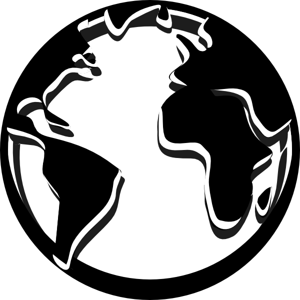 free world globe clipart black and white - photo #16