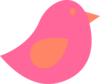 Pink And Orange Bird Clip Art