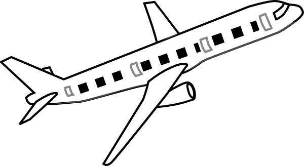 airplane clipart black and white takeoff - photo #16