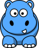 Blue Hippo Clip Art