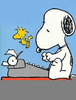 Snoopy With Typewriter Clipart Image