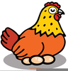 Chicken Laying Egg Clipart Image