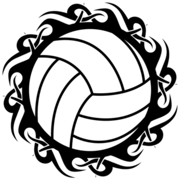 volleyball clipart black and white - photo #32