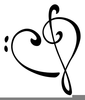 Treble Clef Bass Clef Heart Clipart Image