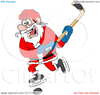 Santa Playing Tennis Clipart Image