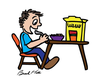 Clipart Of Person Eating Out Of Bowl Image