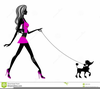 Clipart Girl Walking Dog Image