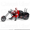 Santa Motorcycle Clipart Image