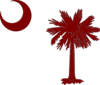 Garnet Palmetto Tree & Moon Clip Art