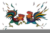 Cartoon Roosters Clipart Image