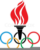 Olympic Torch And Rings Clipart Image
