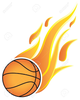 Basketball In Flames Clipart Image