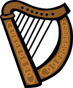 Celtic Harp Simple Clip Art