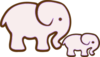 Brown Elephant Mom And Baby Image