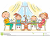 Friends Eating Together Clipart Image