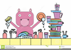 Cleaning Pig Clipart Image