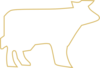 Cow Outline Tan Clip Art