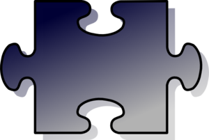 Puzzle Gradient Navy Gray Clip Art