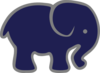 Navy Gray Elephant Clip Art