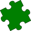Green Puzzle Piece - Small Clip Art