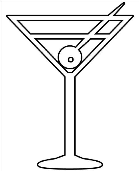 martini glass clipart black and white - photo #21