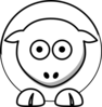 Sheep - White On White Clip Art