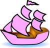 Pink Boat Clip Art