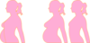 Pink Orange Silhouette Pregnant Clip Art