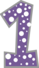 Number 1 Dark Purple And Grey Polkadot Clip Art