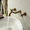 Antique Inspired Polished Brass Finish Bathroom Sink Faucet Image