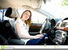 Girl Driving Clipart Image
