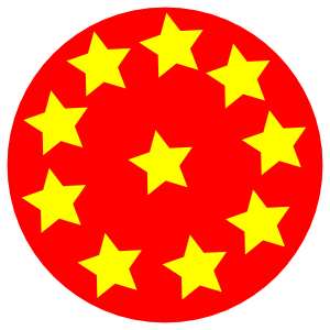 Red Circle With Stars Clip Art
