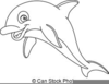 Black And White Dolphin Clipart Image