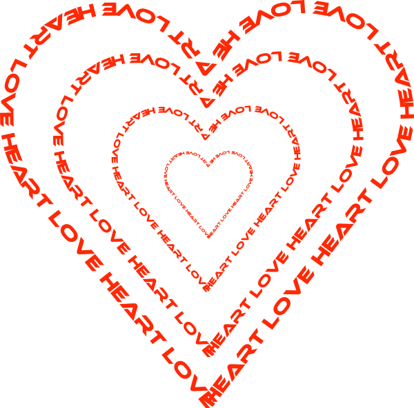 heart clip art outline. A Heart Done By Words Outline