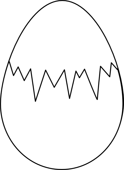 clip art easter eggs black and white. Easter Egg White With Fracture