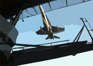 F/a-18 Stike Fighter On Final Approach Aboard Ship. Clip Art