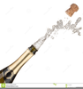 Champaigne Bottle Exploding Clipart Image