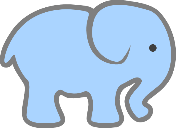 clip art blue elephant - photo #1