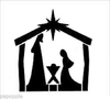 Black And White Nativity Clipart Image