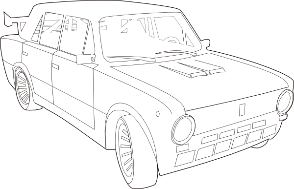 Car Lada Outline clip art