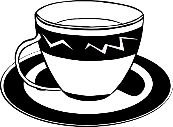 tea cup clipart black and white - photo #45