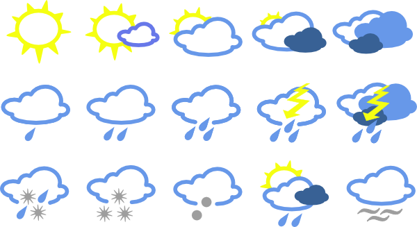 weather symbols wind. Simple Weather Symbols